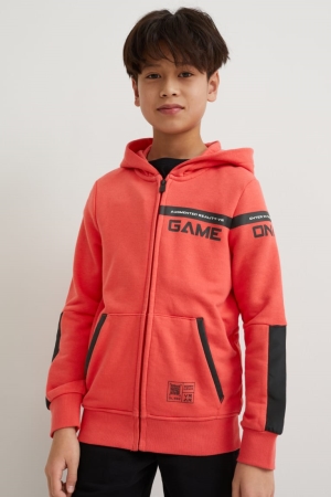C&A Zip-through Augmented Reality Motif Sweatshirts Rood | SGH-902837